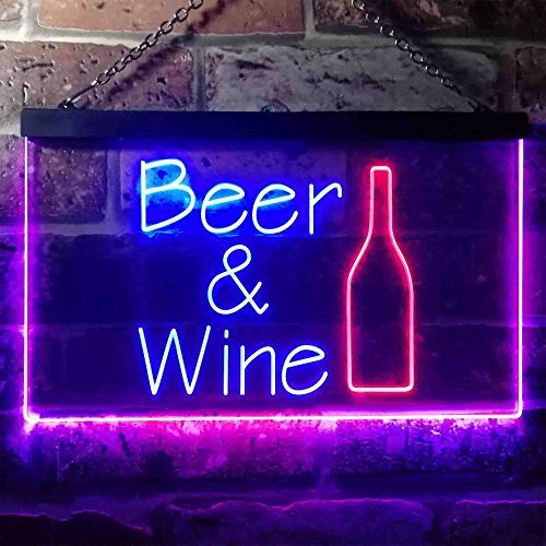 Beer Wine Dual LED Neon Light Sign